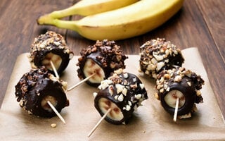 Palitinhos de banana com chocolate